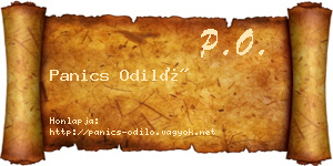 Panics Odiló névjegykártya